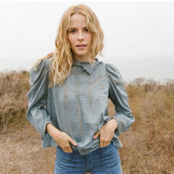 Doen Tops - Doen Albertine Top Rare 100% Cotton Shade Pond